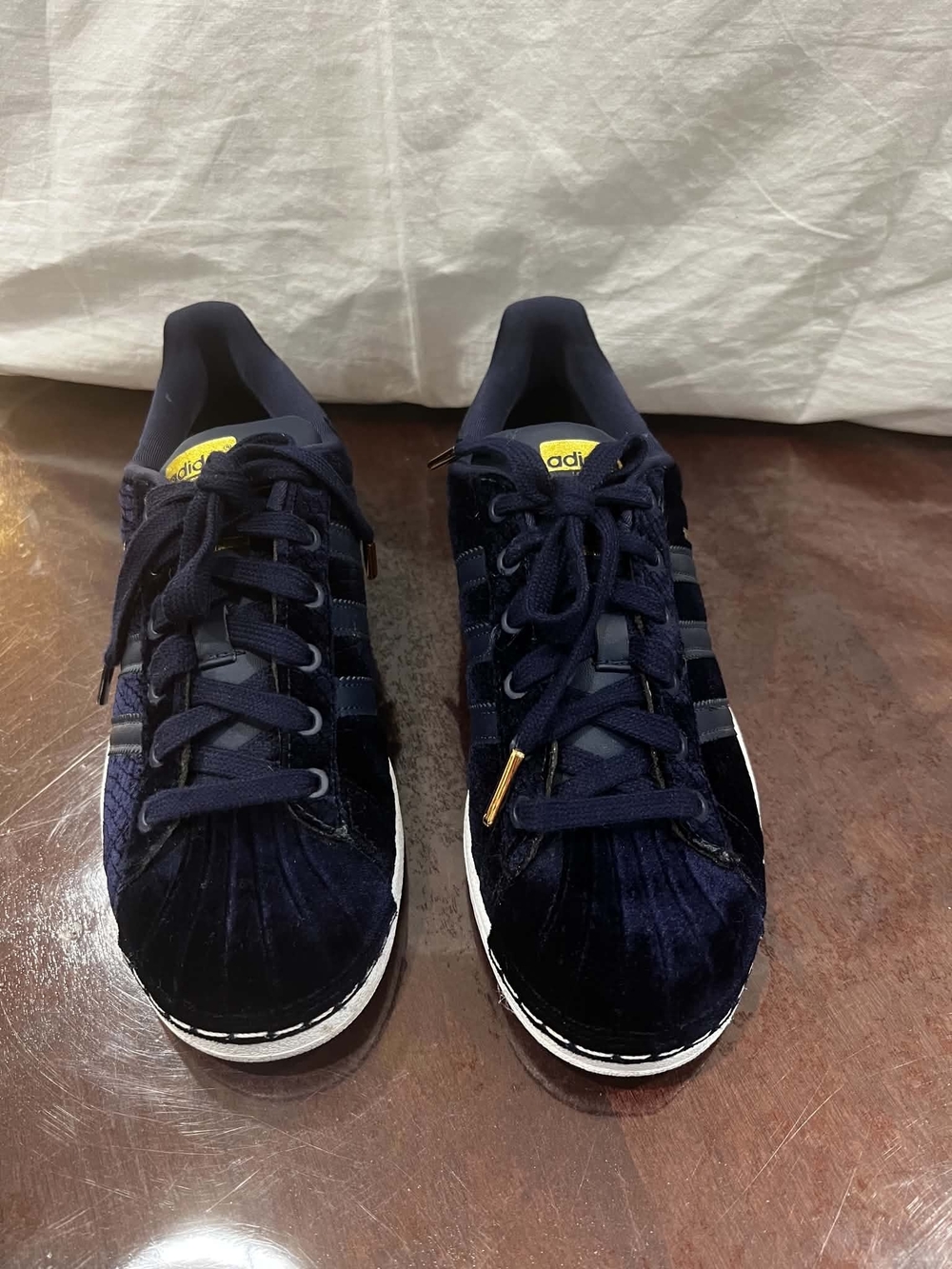 Adidas Superstar Navy Velvet Sneakers - Picture 3 of 8